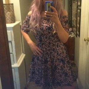 Xhilaration lavender off shoulder lace dress